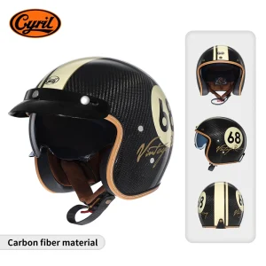 Lightweight Carbon Fiber Open Face Motorcycle Helmets Half Retro 3/4 Helmet for Man and Women DOT Approved CYRIL Casque Moto - AliExpress Motorcycle Equipments