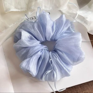 Soft Yellow Bubble Scrunchie with Large Bow Hair Ring for Casual Messy Ponytail Women Daily High Quality Braid Accessories - AliExpress Hair Care & Styling