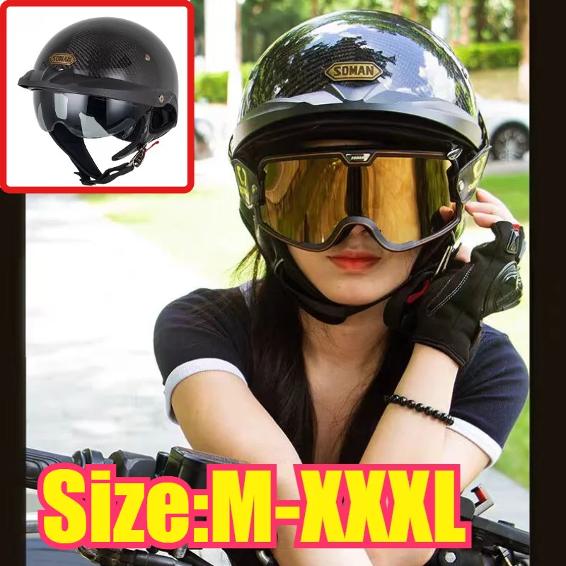 Carbon Fiber Half Helmet Men Women Summer Safety Helmet for Motorcycle Electric Scooter Riding - AliExpress Motorcycle Equipments