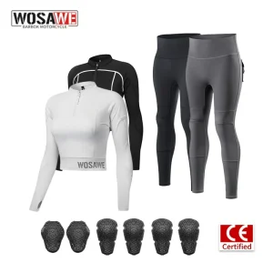 WOSAWE Women Motorcycle Riding Suit Summer Breathable Crop Jacket Pants Set with Removable Shoulder Elbow Knee Pads Moto Gear - AliExpress Motorcycle Equipments