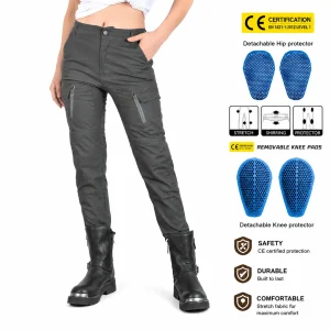 Motorcycle Riding Pants Women High Waist Gray Moto Biker Trousers Breathable Multi Pocket Removable Pads Outdoor Urban Touring - AliExpress Motorcycle Equipments