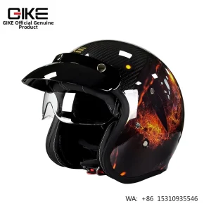 QIKE Motorcycle Carbon Fiber Retro Full Face Helmet for Men Women ECE Approved 3C Certified American Style Cruiser All Seasons - AliExpress Motorcycle Equipments