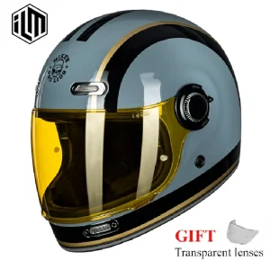 Vintage ILM Motorcycle Helmet Full FACE Racing Off-road Helmet for Women Men Casco Para Moto for Harley DOT Certification - AliExpress Motorcycle Equipments