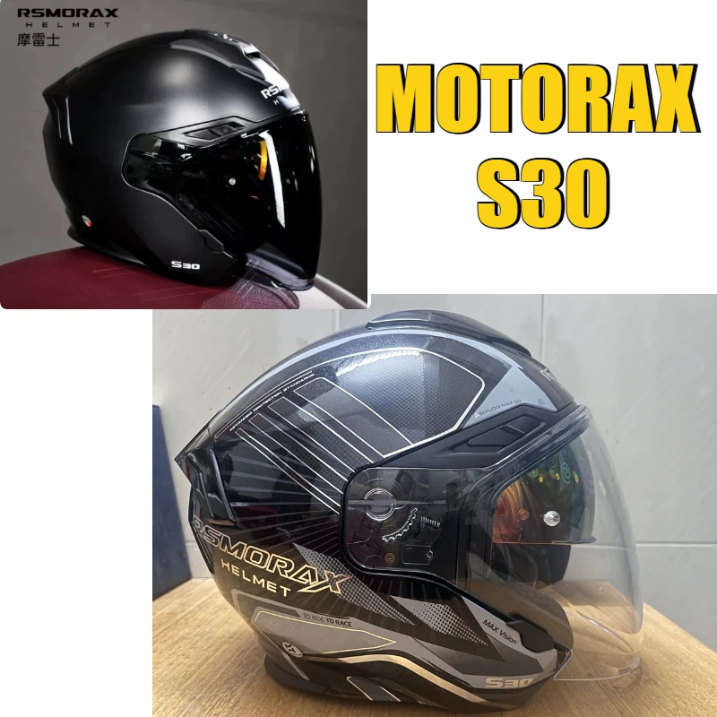 MOTORAX S30 Half Helmet Dual Visor Breathable Sun Shield All Season Motorcycle Riding Safety Helmet For Men WomenECE DOT - AliExpress Motorcycle Equipments
