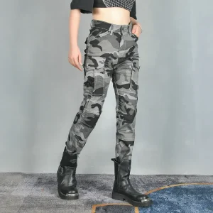 Women Retro Camo Motorcycle Jeans, High Waist Breathable Riding Pants, Casual Anti-fall Motorbike Trousers for Lady Riders - AliExpress Motorcycle Equipments