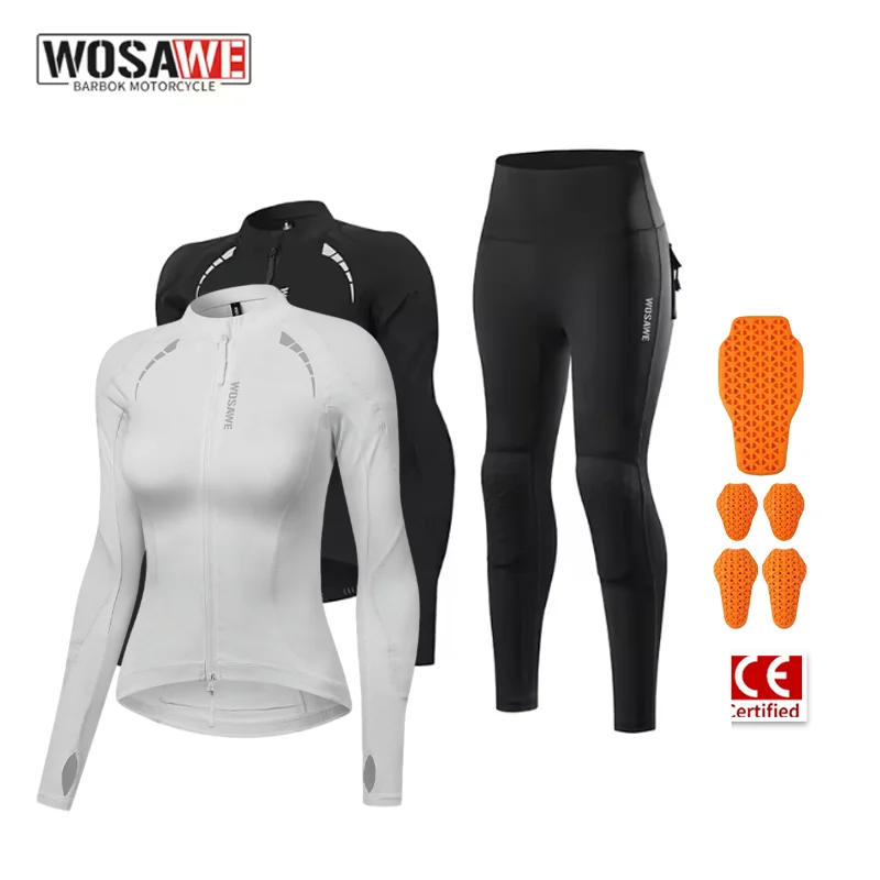 WOSAWE Women Motorcycle Riding Suit CE Certified Summer Breathable Jacket Pants Set with Removable Armor Pads Full Zip Moto Gear - AliExpress Motorcycle Equipments