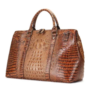 Frenzy Leather Crocodile Pattern Handbag - Genuine Leather, Suitable for Both Men and Women, Short-Term Travel Bag - AliExpress Men's Bags