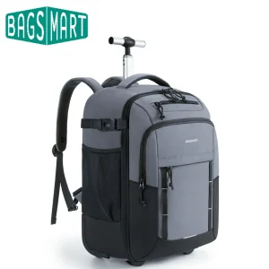 BAGSMART 17" Wheeled Laptop Backpack 40L Carry-On Water-Resistant Rolling Trolley Bag for Travel Work College Men Women - AliExpress Laptop Parts & Accessories