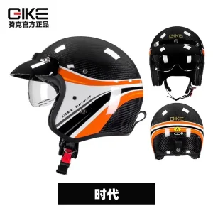 QIKE Carbon Fiber Motorcycle Helmet Open Face Helmets Racing Personality Safety Casco Moto Men Women Four Season - AliExpress Motorcycle Equipments