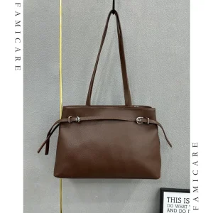 Modern Fashion Genuine Leather Female Shoulder Bags Large Capacity Versatile Handbag for Women Solid Color Commute Crossbody Bag - AliExpress Women's Handbags