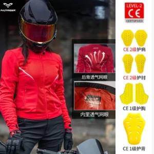 Spring/Summer Women's Motorcycle Jacket | Breathable Mesh Riding Top with CE1/2 Protective Armor for Racing & Rally - AliExpress Motorcycle Equipments