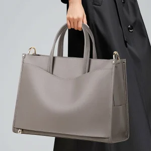 Genuine Leather Women's Handbags A4 14 Inch Laptop Shoulder Tote Bag Large Capacity Briefcase Commute Bags - AliExpress Women's Handbags