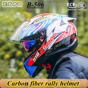 BEON 506 Motorcycle Carbon Fiber Full Helmet Men's and Women's Dual Lens Four Seasons Motorcycle Racing Helmet Anti Fog - AliExpress Motorcycle Equipments