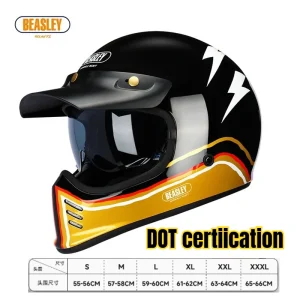 BEASLEY Motorcycle Helmet Double Lens Retro Full Helmet DOT Certification Four Seasons Helmet Men and Women Motorbike Helmets - AliExpress Motorcycle Equipments