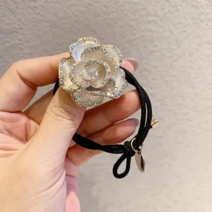 Large Camellia Flower Elastic Hair Tie for Ponytail Premium High Quality Soft Sturdy Korean Inspired Headwear Women Accessories - AliExpress Hair Care & Styling