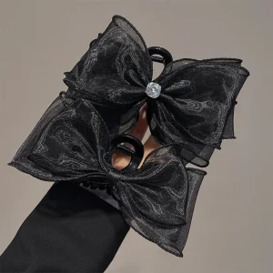 Rhinestone Tulle Bow Hair Shark Claw Clip for Back Head Bun Holder Women Princess Style Premium Soft Lightweight Daily Use - AliExpress Hair Care & Styling