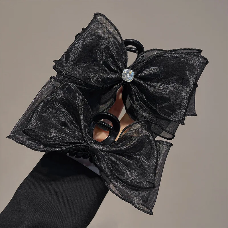 Rhinestone Tulle Bow Hair Shark Claw Clip for Back Head Bun Holder Women Princess Style Premium Soft Lightweight Daily Use - AliExpress Hair Care & Styling