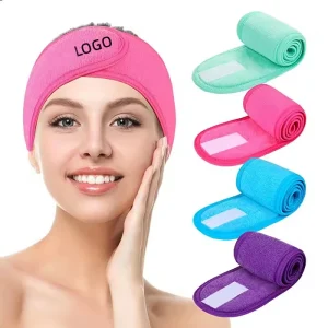50pcs Custom Logo Adjustable Stretch Yoga Make up Wrap Embroidered Headbands Face Wash Hairband Terry Spa Headband for Women - AliExpress Hair Care & Styling