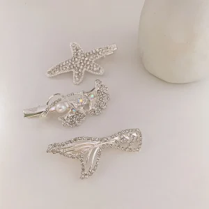 Heart Starfish Hair Claw Clips Set 5 Piece for Women Side Fringe Holder Korean Cute Style Resin Sturdy Daily Headwear - AliExpress Hair Care & Styling