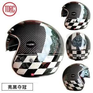 TORC Carbon Fiber Retro Motorcycle Helmet Men's and Women's Half Helmet Extra Large Size Locomotive Hard Hat Four Seasons - AliExpress Motorcycle Equipments