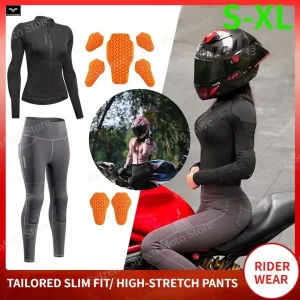 Women's Motorcycle Riding Suit, Slim Fit Zip-Up Jacket & High-Stretch Pants Set, Breathable Protective Gear for Street Riding - AliExpress Motorcycle Equipments