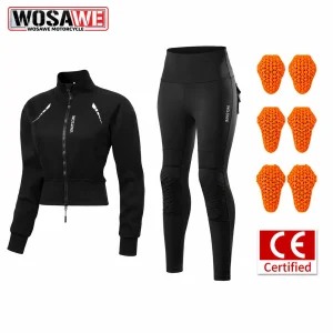 WOSAWE Women Motorcycle Riding Suit Winter Warm Fleece Crop Jacket Pants Set with Removable Pads Reflective Moto Biker Gear - AliExpress Motorcycle Equipments