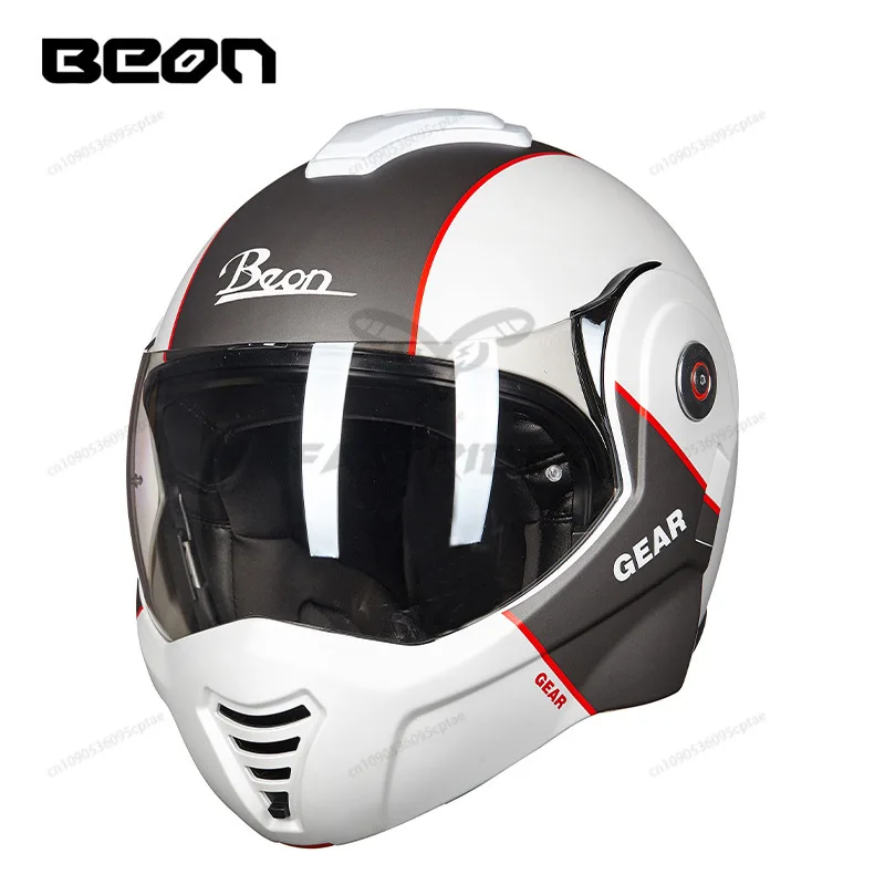 BEON Full Helmet Backflip Half Helmet Men's and Women's Locomotive Full Cover Four-season Motorcycle Helmet - AliExpress Motorcycle Equipments