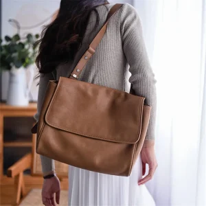 PNDME simple vintage natural first layer cowhide women's large capacity messenger bag casual luxury soft leather shoulder bag - AliExpress Women's Handbags