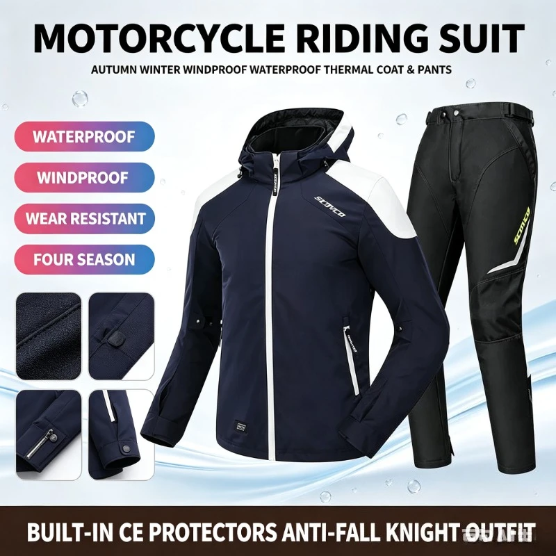 Scoyco Motorcycle Riding Suit Autumn Winter Set Waterproof Warm Anti-fall Motorcycle Jacket Protective Knight Coat For Men Women - AliExpress Motorcycle Equipments