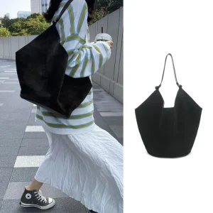 Suede Bucket Bag Light Luxury Simple Underarm Shoulder Bag Commuting Fashion Versatile Handbag Tote Bag Women - AliExpress Women's Handbags