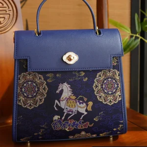 New High-end Women's Handbag, Cowhide Silk Embroidered Splicing Chinese Style Fashion Shoulder Messenger Bag - AliExpress Women's Handbags