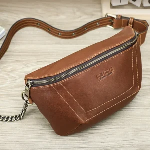 New Fashionable British Style Head Leather Sports Casual Versatile Women's Chest Waist Bag Crossbody Business Large Capacity Bag - AliExpress Women's Handbags