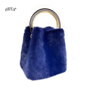 Luxury Real Mink Fur Handbag Women Blue Bags For Women Korean Fashion Initiated Ladies Trendy Designer Tote Bags For Girls New - AliExpress Women's Handbags