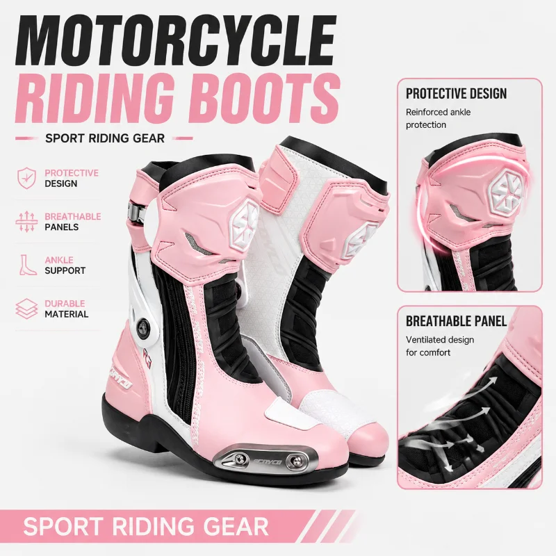 Saiyu Motorcycle Riding Boots Protective Shoes High Racing Style Ankle Support Sport Riding Gear For Men Women - AliExpress Motorcycle Equipments