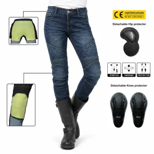 2026 Women Motorcycle Riding Jeans Kevlar Anti-Tear CE Protective Armor Anti-Fall Moto Pants Vintage All Season Trousers - AliExpress Motorcycle Equipments