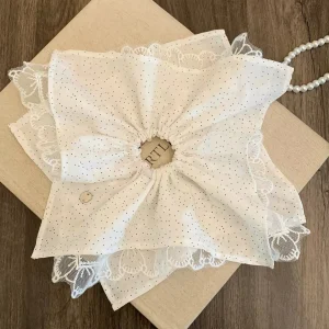 Premium Lace Scrunchie with Polka Dot and Bow Korean Style Elastic Hair Ties for Women Soft Lightweight Elegant Daily Use - AliExpress Hair Care & Styling