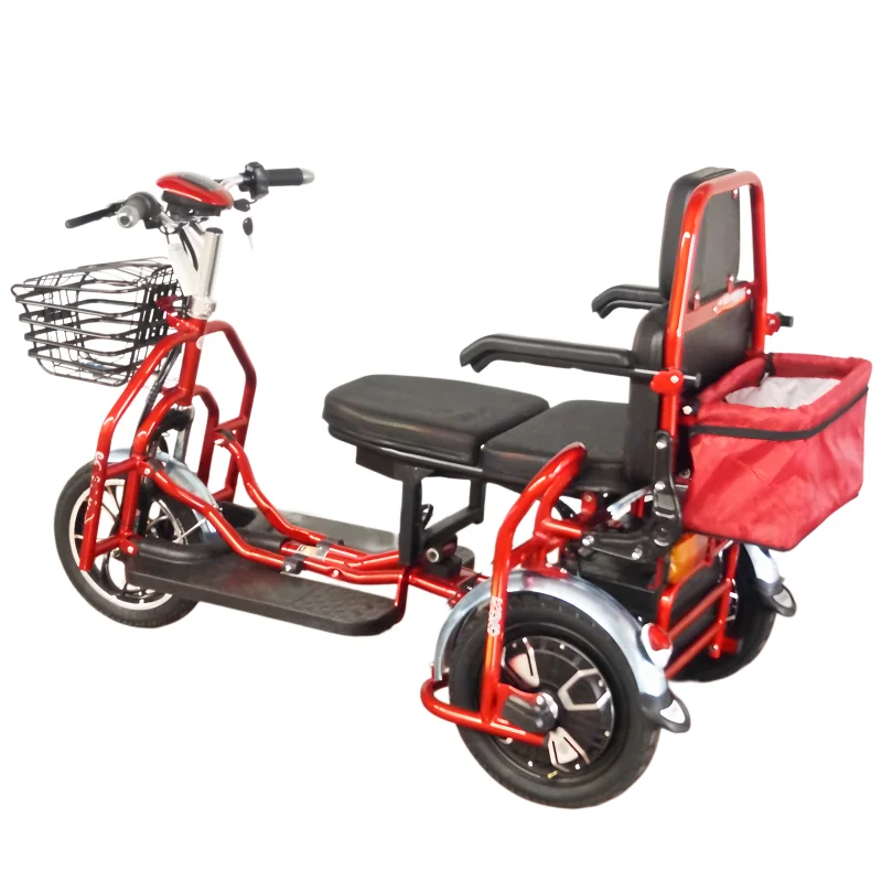 Small Parent Child Elderly Electric Tricycle Folding For Family 500W Electric Scooter Women With Adjustable Backrest/Seat/Basket - AliExpress Motorcycle & ATV