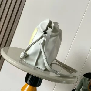 Minimalist White & Light Yellow Color Block Drawstring Bucket Bag For Women Soft Faux Leather Knotted Drawstring Adjustable Strap Daily Small Crossbody Purse - AliExpress Women's Handbags