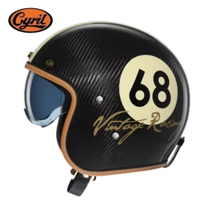 Lightweight Carbon Fiber Motorcycle Helmet Adult Electric Scooter Helmet Man and Women Retro Vintage 3/4 Jet Moto Carbon Helmet - AliExpress Motorcycle Equipments