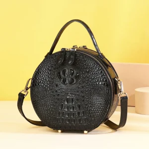 2026 Summer Fashion round Handbag Cowhie Genuine Leather Women's Bag Luxury Designer Female Purse - AliExpress Women's Handbags