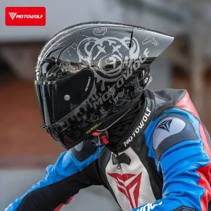 MOTOWOLF Motorcycle Helmet Men Women Locomotive Full Helmet Lightweight Four Seasons Big Tail cascos para moto racing casco - AliExpress Motorcycle Equipments