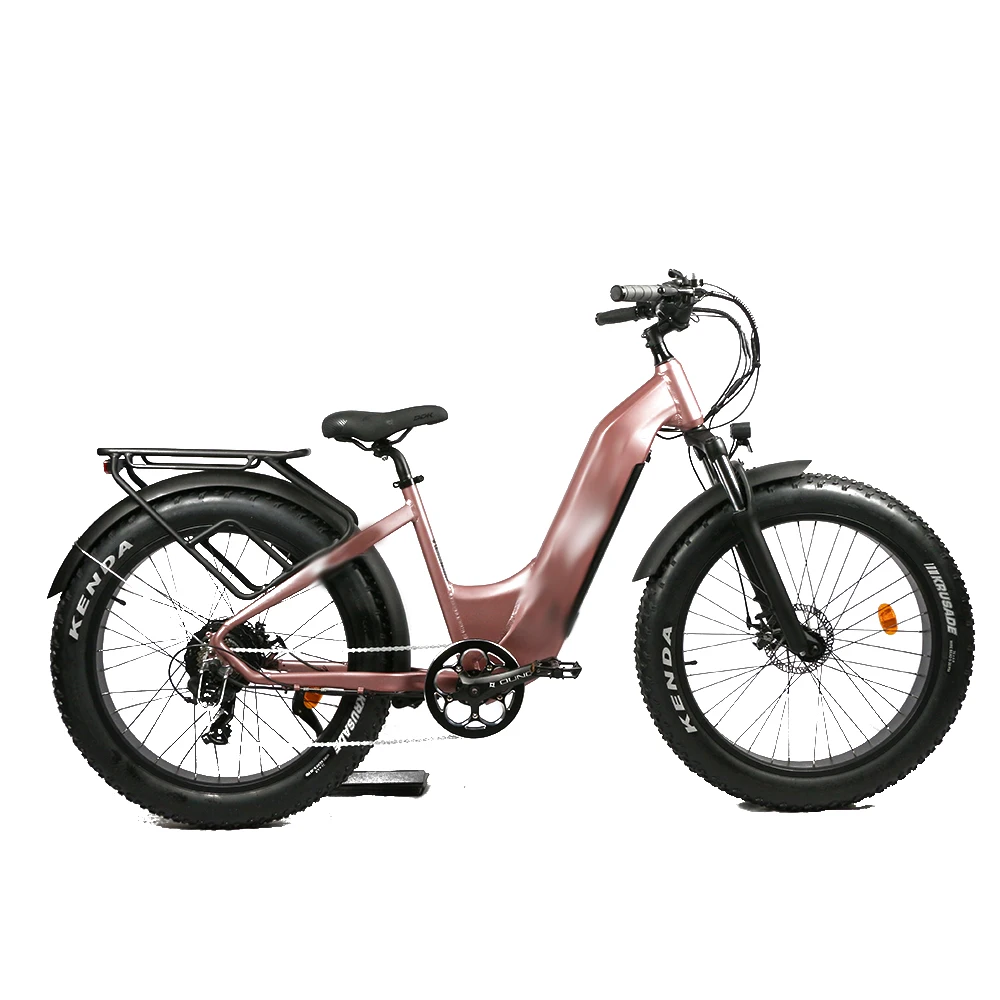 Step Through Bike Women Electric Fat Tyre 26inch Full Suspension Electric Mountain Bike Bicycles Rear Motor Kit Women Use - AliExpress Motorcycle & ATV