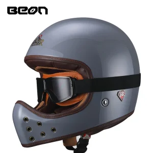 BEON BR-52 Carbon Fiber Motorcycle Retro Full Helmet Men Women Motorcycle Helmets Locomotive Racing Four Season Casco Moto - AliExpress Motorcycle Equipments