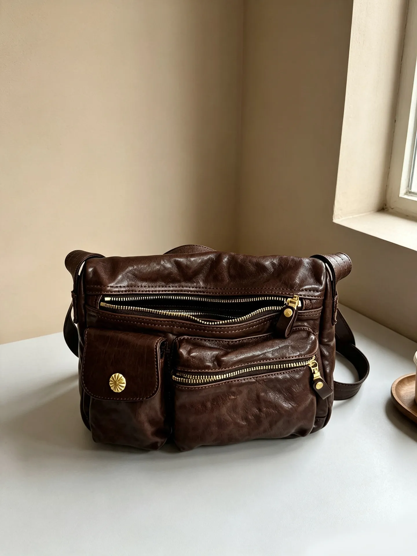 PNDME fashion designer handmade genuine leather men's women's multi-pocket messenger bag vintage luxury cow leather shoulder bag - AliExpress Men's Bags