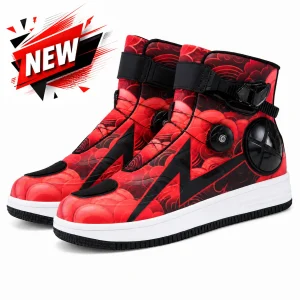 Motorcycle Riding Boots Men Women High Top Moto Shoes TPU Printed Upper Anti Slip Rubber Sole Rotary Buckle Shift Pad Gear 37-47 - AliExpress Motorcycle Equipments