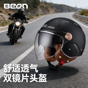 Dual Visor Motorcycle Helmet 3/4 Half Helmet Unisex Men Women 4 Seasons Winter Warm Motorbike Riding Helmet for Cruiser Scooter - AliExpress Motorcycle Equipments