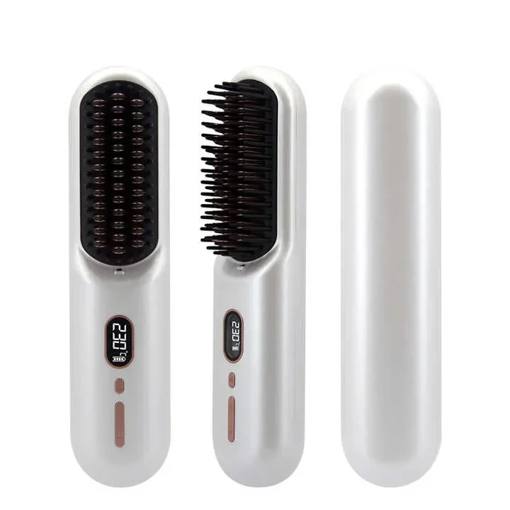 Rechargeable Ionic Hot Comb Straightener Comb Fast Heating Cordless Mini Straightening Brush for Women - AliExpress Hair Care & Styling