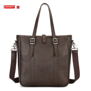 2026 New Genuine Leather Ladies' Bags First Layer Cowhide Tote Men's Real-Leather Bag Women's Shoulder Bag Large-Capacity Cross - AliExpress Men's Bags