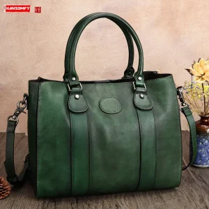 2026 New Retro cowhide leather Women handbag female large capacity shoulder messenger bag business portable tote bags briefcase - AliExpress Women's Handbags