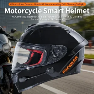 Full Face Smart Motorcycle Helmet 4K Video Recorder Bluetooth Headset Voice Control 3C Approved All Seasons Helmet for Men Women - AliExpress Motorcycle Equipments